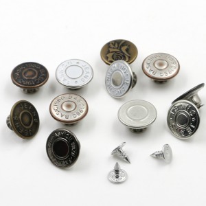 Buton de tipar rotund din metal imprimat la modă personalizat pentru blugi 10