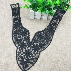 Elegant Womens DIY Negru Floral Lace Colier Aplicare Collar Fabric pentru rochie