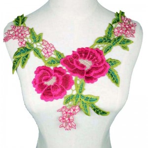 Colorat 3D Floral Lace Broderie Aplicatii Lace Patches Colier Colier